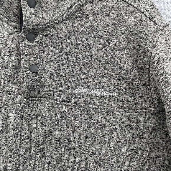 Eddie Bauer Sweatshirt Men Large Gray 1/4 Snap Pullover Gorpcore Minimalist Golf - Picture 2 of 11